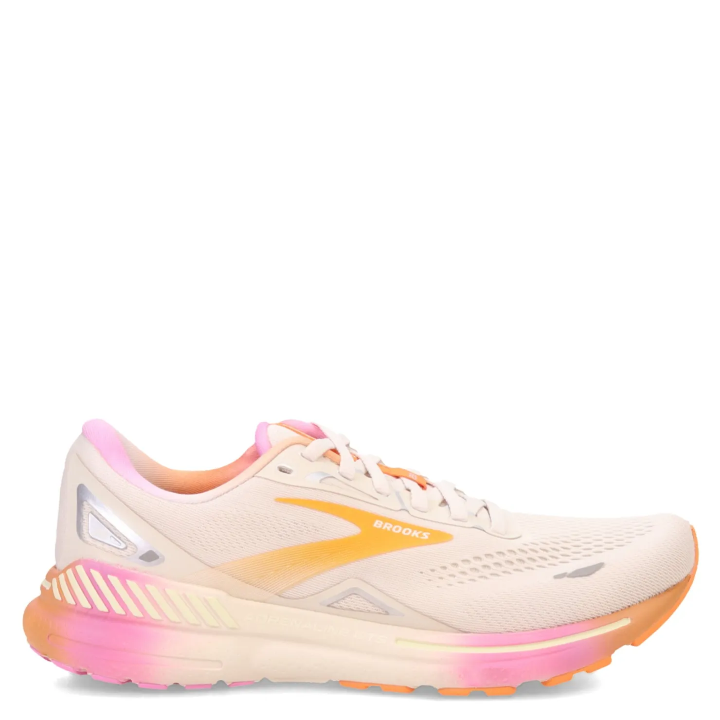 Running*Brooks Women's , Adrenaline GTS 23 Running Shoe White Sand/Sunset/Fuchsia