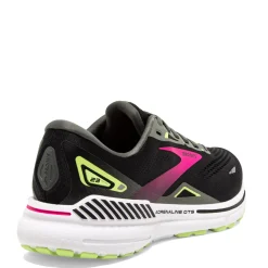 Running*Brooks Women's , Adrenaline GTS 23 Running Shoe - Wide Width Black/Pink/Green