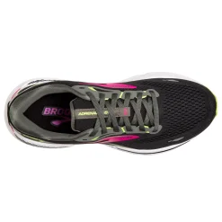 Running*Brooks Women's , Adrenaline GTS 23 Running Shoe - Wide Width Black/Pink/Green