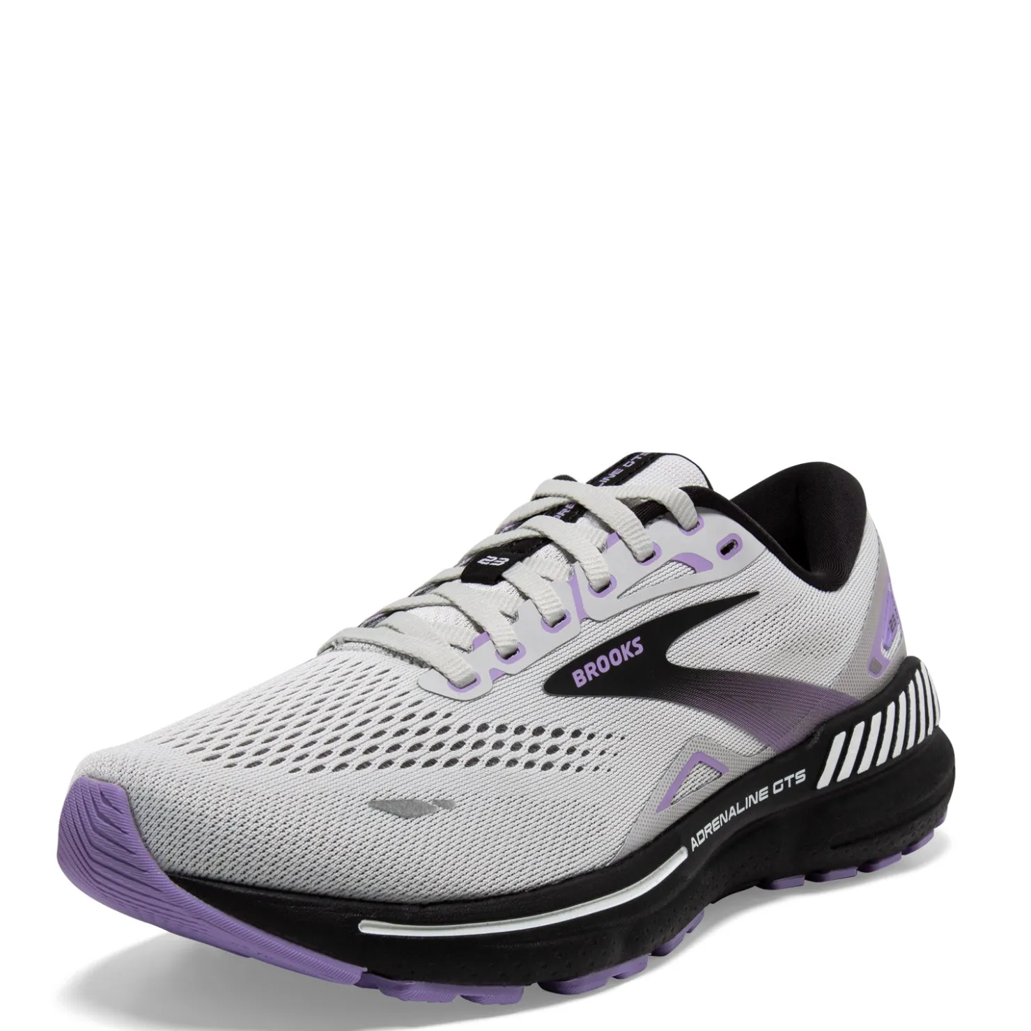 Running*Brooks Women's , Adrenaline GTS 23 Running Shoe - Wide Width Grey/Purple/Black