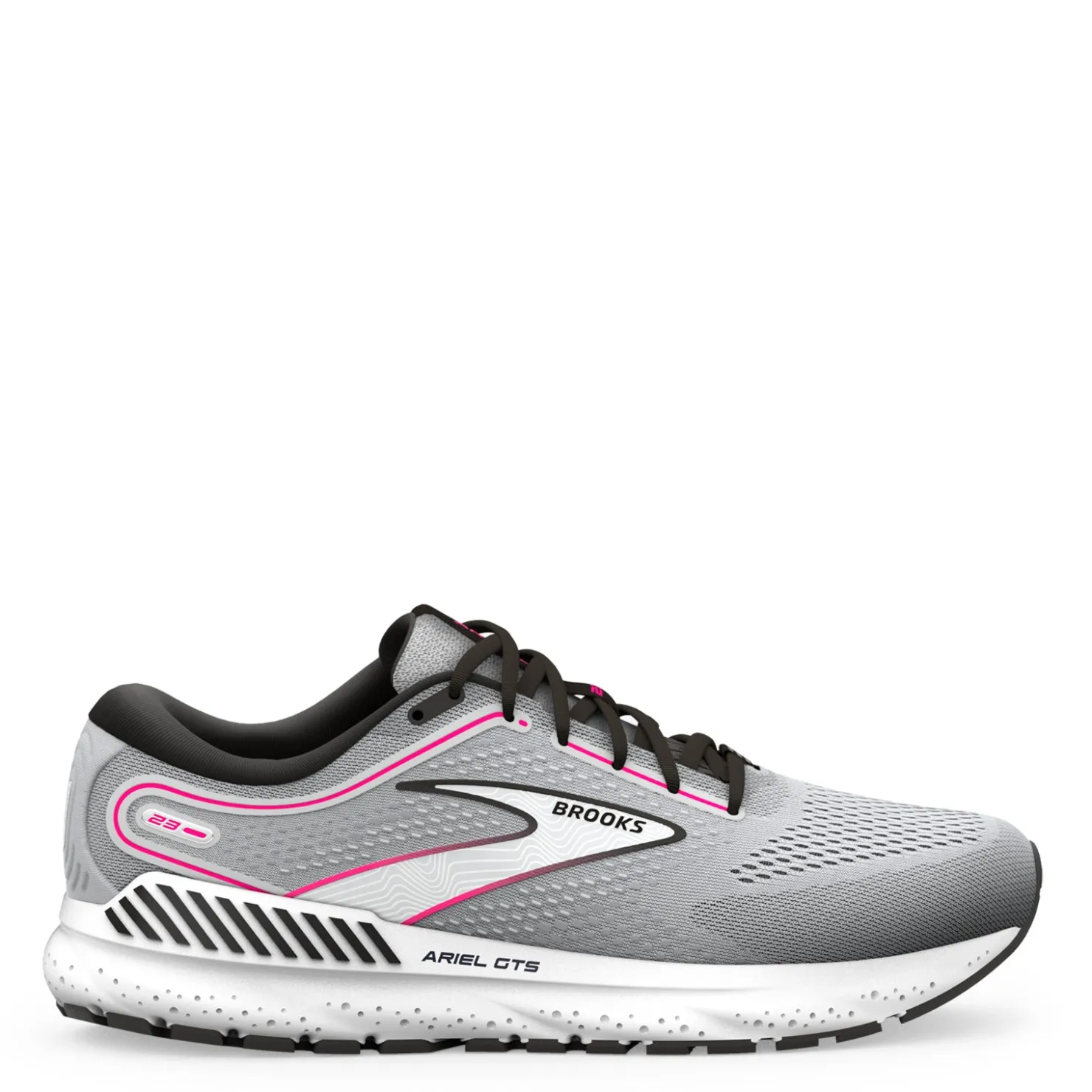 Running*Brooks Women's , Ariel GTS 23 Running Shoe - Wide Width Grey/Black/Pink