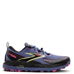 Trail & Hiking*Brooks Women's , Cascadia 18 GTX Trail Running Shoe Grey Blue/Black/Pink