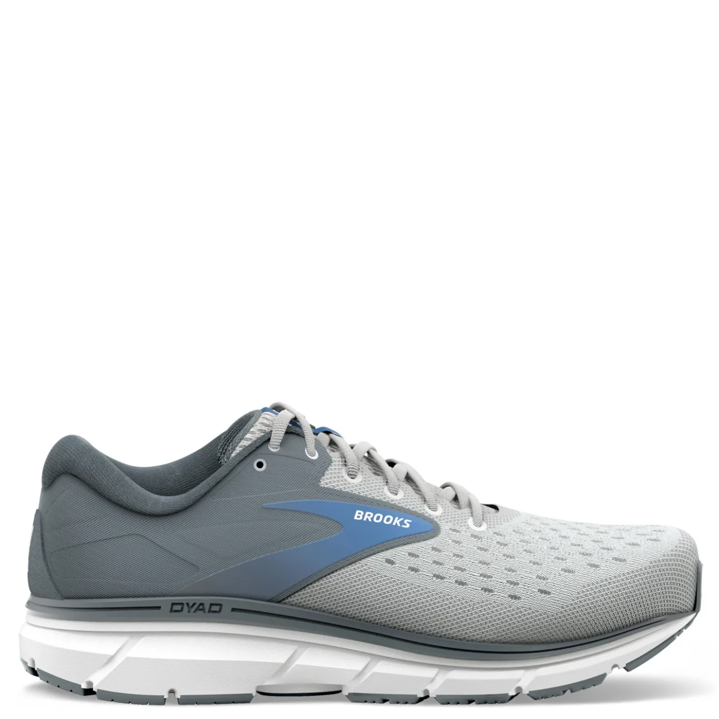 Running*Brooks Women's , Dyad 11 Running Shoe Grey/White/Blue