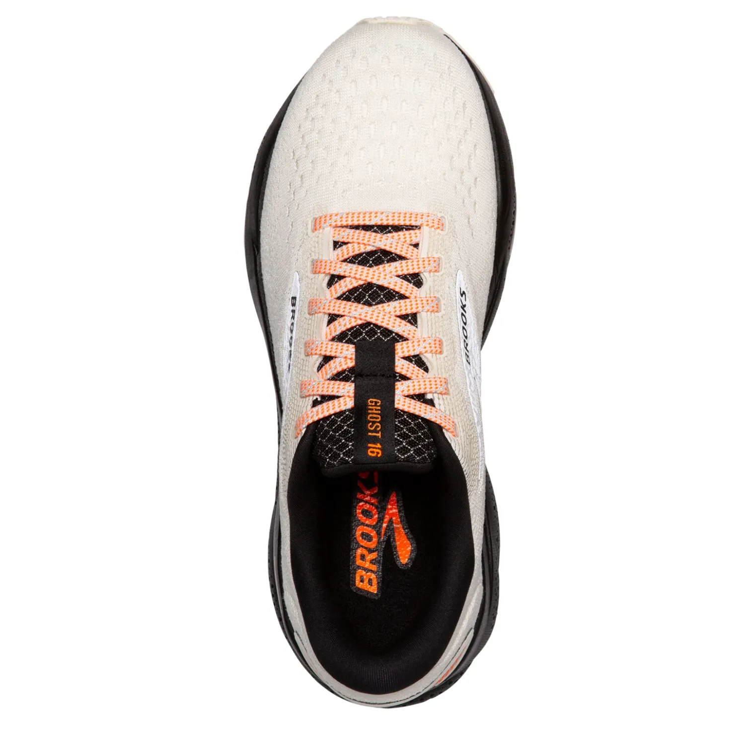 Running*Brooks Women's , Ghost 16 Running Shoe Ecru/Orange/Black