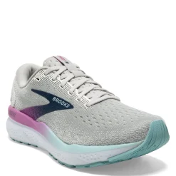 Running*Brooks Women's , Ghost 16 Running Shoe - Wide Width White/Grey/Estate Blue