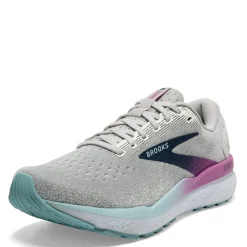 Running*Brooks Women's , Ghost 16 Running Shoe - Wide Width White/Grey/Estate Blue