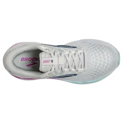 Running*Brooks Women's , Ghost 16 Running Shoe - Wide Width White/Grey/Estate Blue