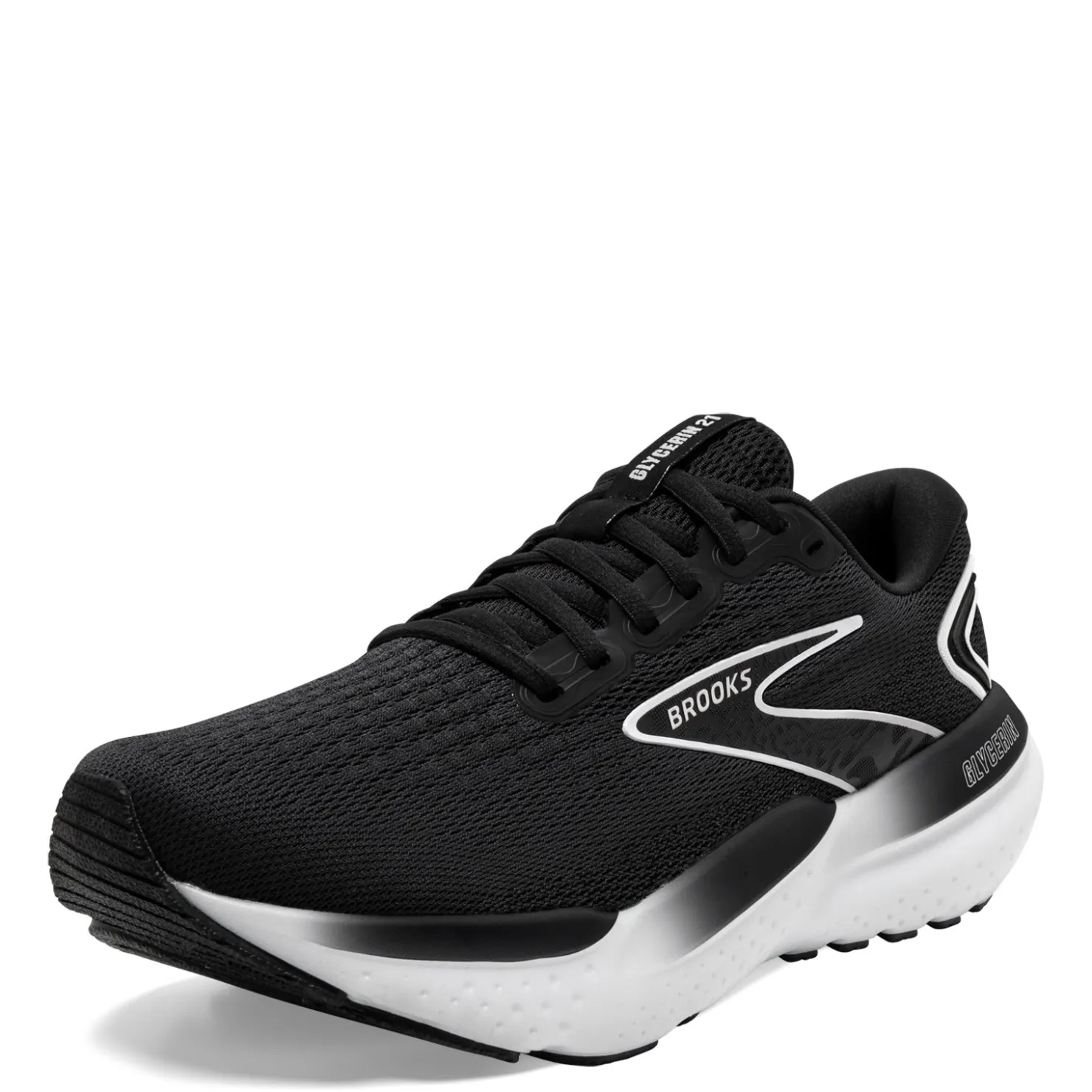 Running*Brooks Women's , Glycerin 21 Running Shoe - Wide Width Black/Grey/White