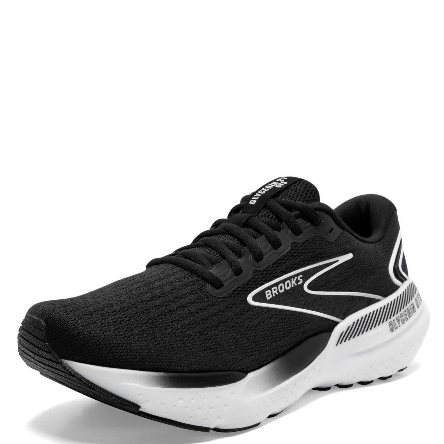 Running*Brooks Women's , Glycerin GTS 21 Running Shoe - Wide Width Black/Grey/White