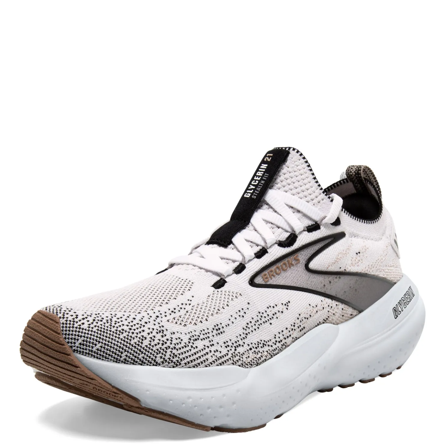 Running*Brooks Women's , Glycerin Stealthfit 21 Running Shoe White/Grey/Black