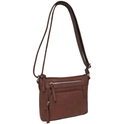 Handbags*Bueno of California Women's Bueno, Solono Wash Buckle Tab Crossbody Handbag Tobacco