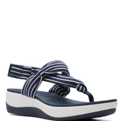 Wedges*Clarks Women's , Arla Nicole Sandal Navy White