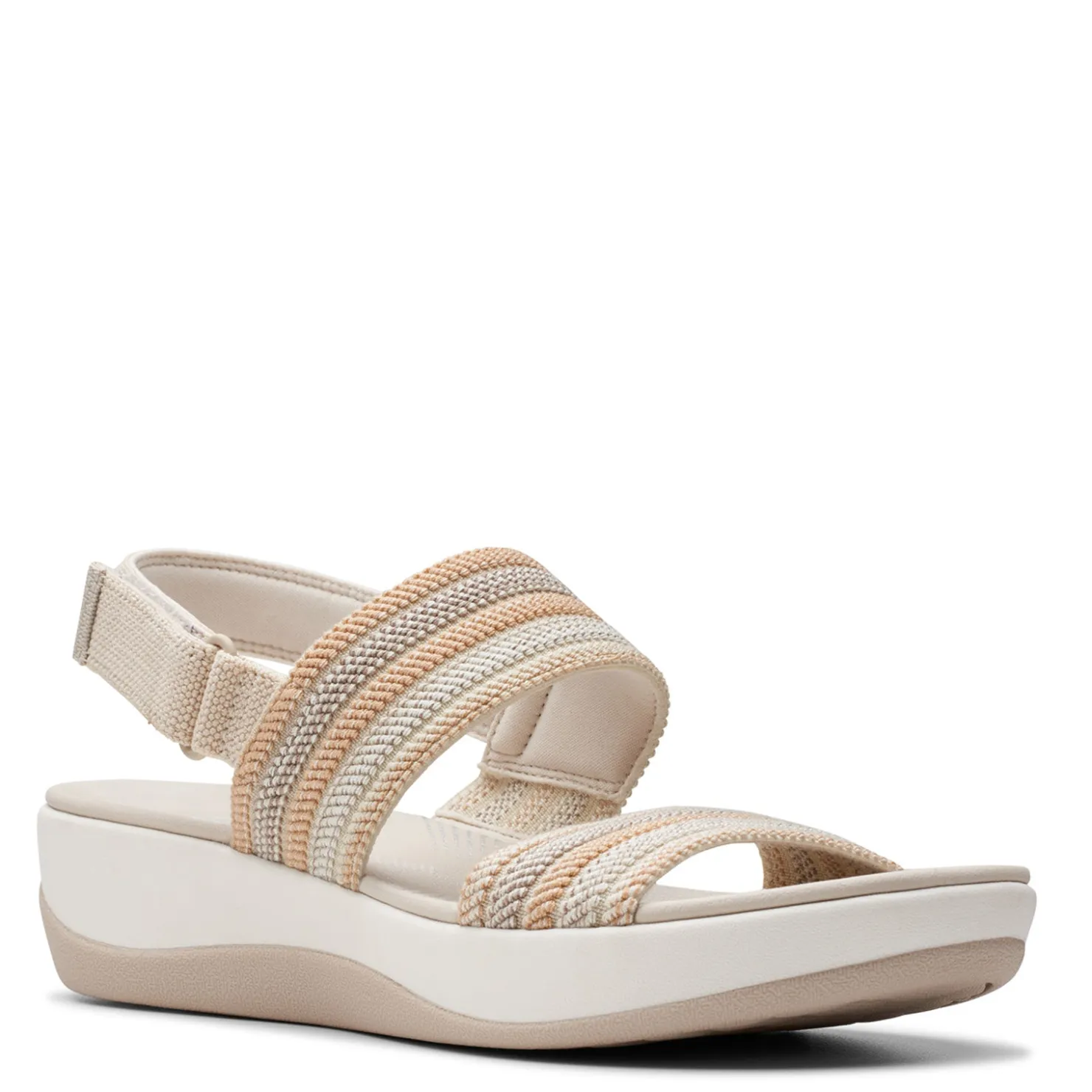 Wedges*Clarks Women's , Arla Stroll Sandal Beige Combi