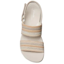 Wedges*Clarks Women's , Arla Stroll Sandal Beige Combi