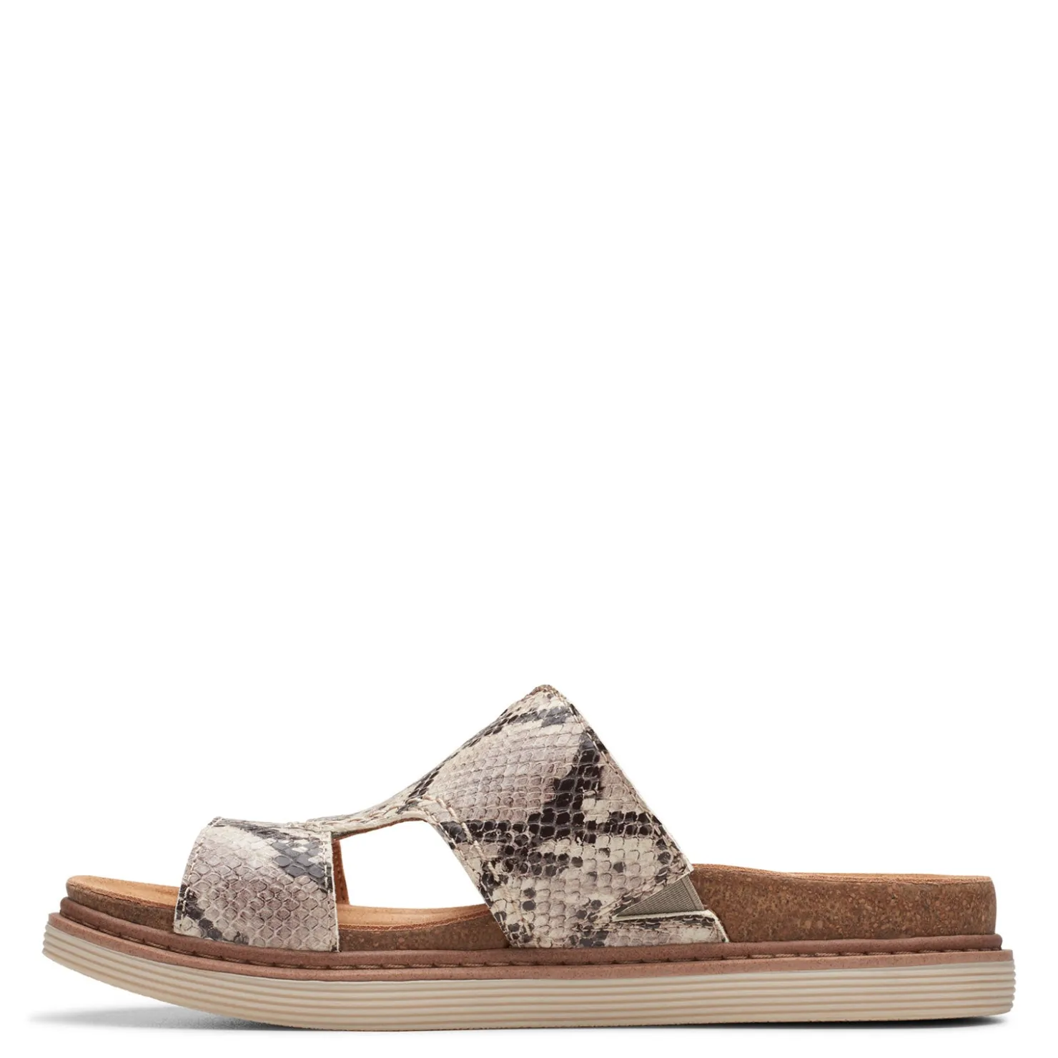 Footbed Sandals*Clarks Women's , Arwell Walk Sandal Snake Print Leather