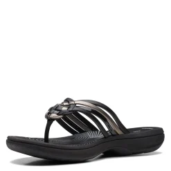 Flip Flops*Clarks Women's , Breeze Coral Sandal Black Combi