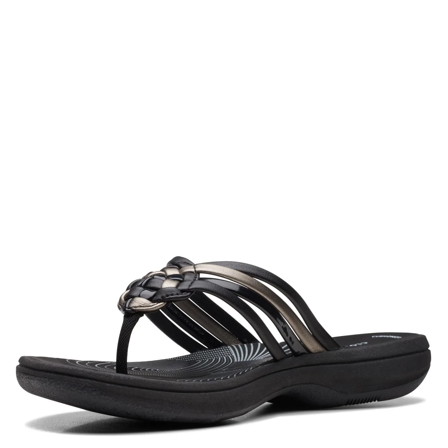 Flip Flops*Clarks Women's , Breeze Coral Sandal Black Combi