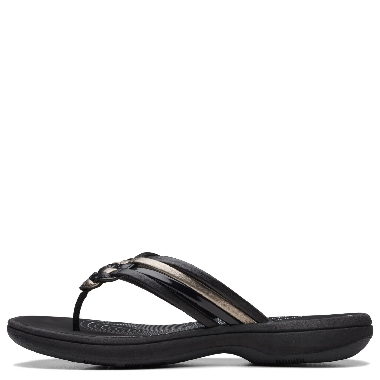 Flip Flops*Clarks Women's , Breeze Coral Sandal Black Combi