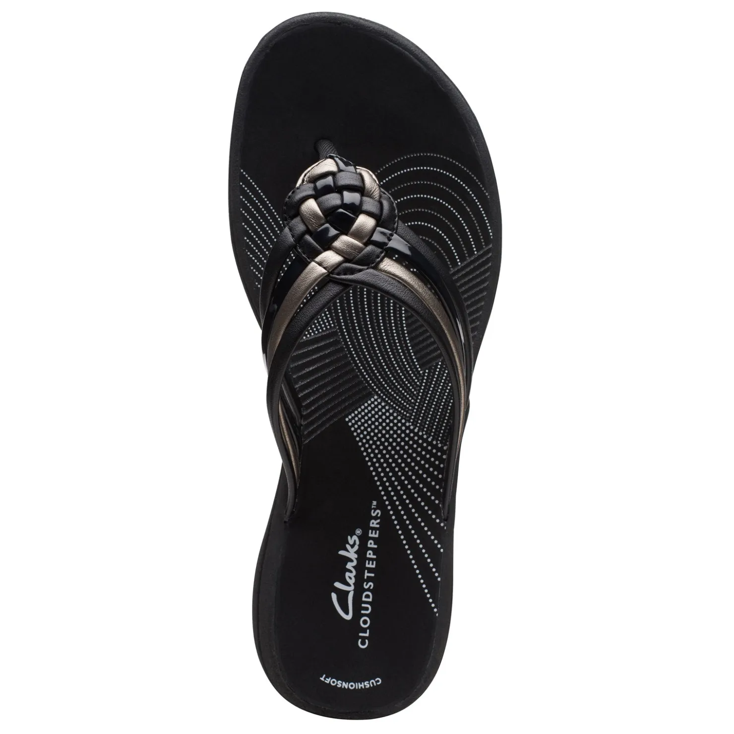Flip Flops*Clarks Women's , Breeze Coral Sandal Black Combi
