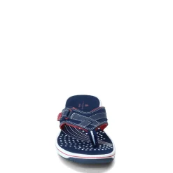 Flip Flops*Clarks Women's , Breeze Sea Sandal Red White Blue