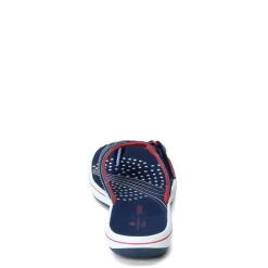 Flip Flops*Clarks Women's , Breeze Sea Sandal Red White Blue