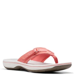 Flip Flops*Clarks Women's , Breeze Sea Sandal Coral Bright