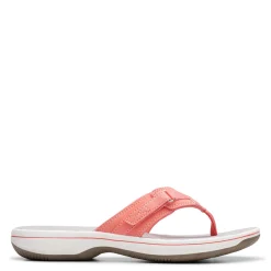 Flip Flops*Clarks Women's , Breeze Sea Sandal Coral Bright