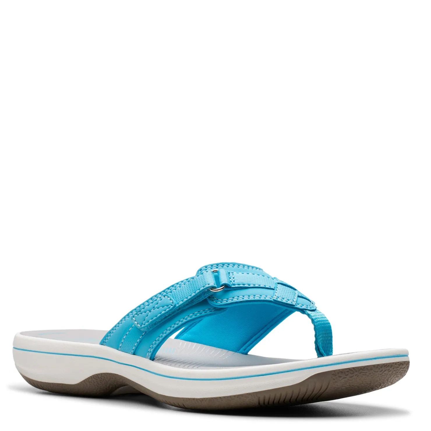 Flip Flops*Clarks Women's , Breeze Sea Sandal Light Turquoise