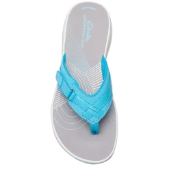 Flip Flops*Clarks Women's , Breeze Sea Sandal Light Turquoise