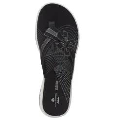 Flip Flops*Clarks Women's , Brinkley Flora Sandal Black