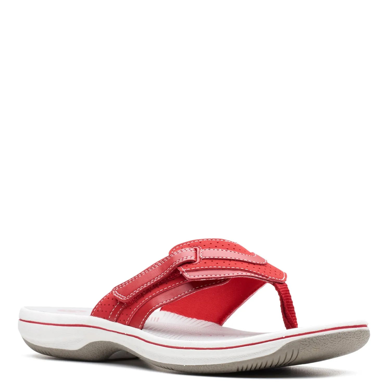 Flip Flops*Clarks Women's , Brinkley Keely Sandal Red
