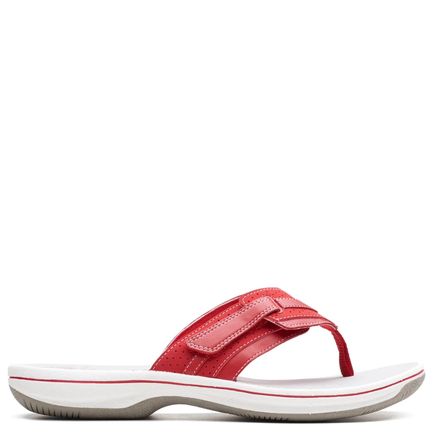 Flip Flops*Clarks Women's , Brinkley Keely Sandal Red