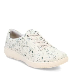 Fashion & Street*Clarks Women's , Caroline Ella Sneaker Beige / Blue Floral