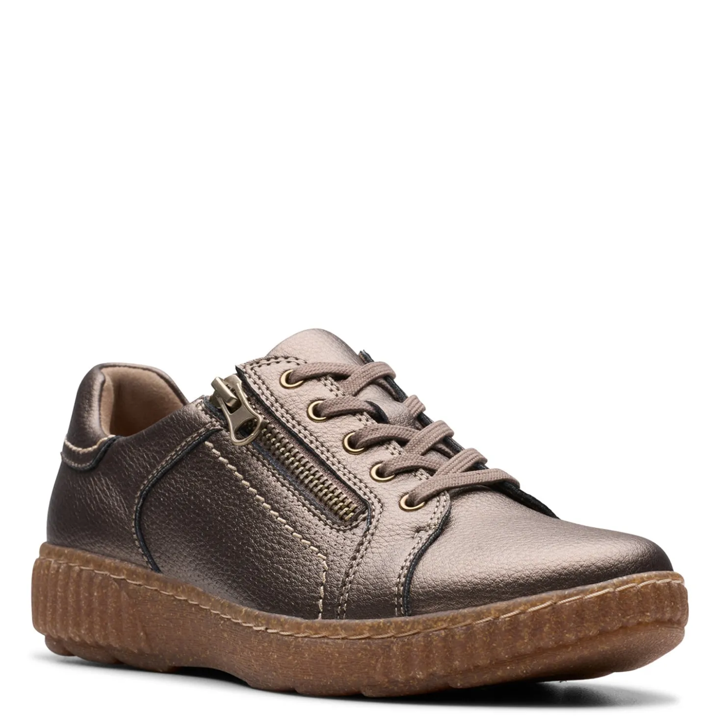 Fashion & Street*Clarks Women's , Caroline Janna Sneaker Bronze Metallic