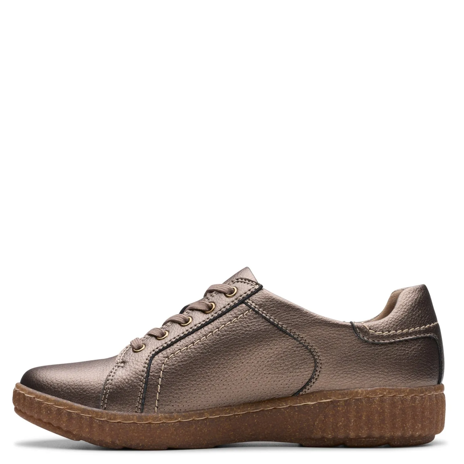 Fashion & Street*Clarks Women's , Caroline Janna Sneaker Bronze Metallic