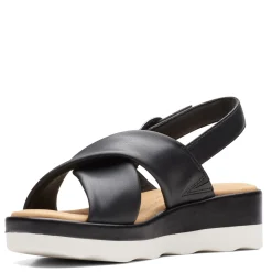Wedges*Clarks Women's , Clara Cove Sandal Black