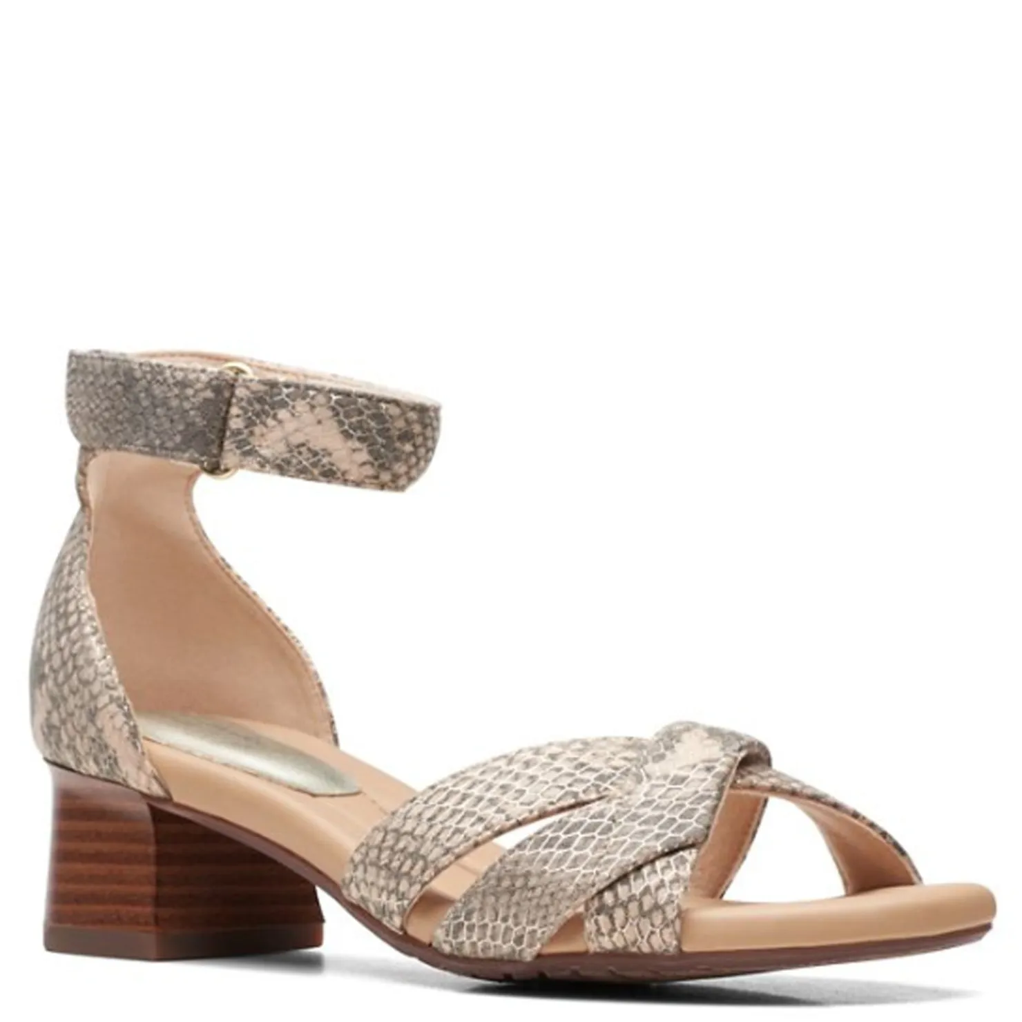 Heeled Sandals*Clarks Women's , Desirae Lily Sandal Beige