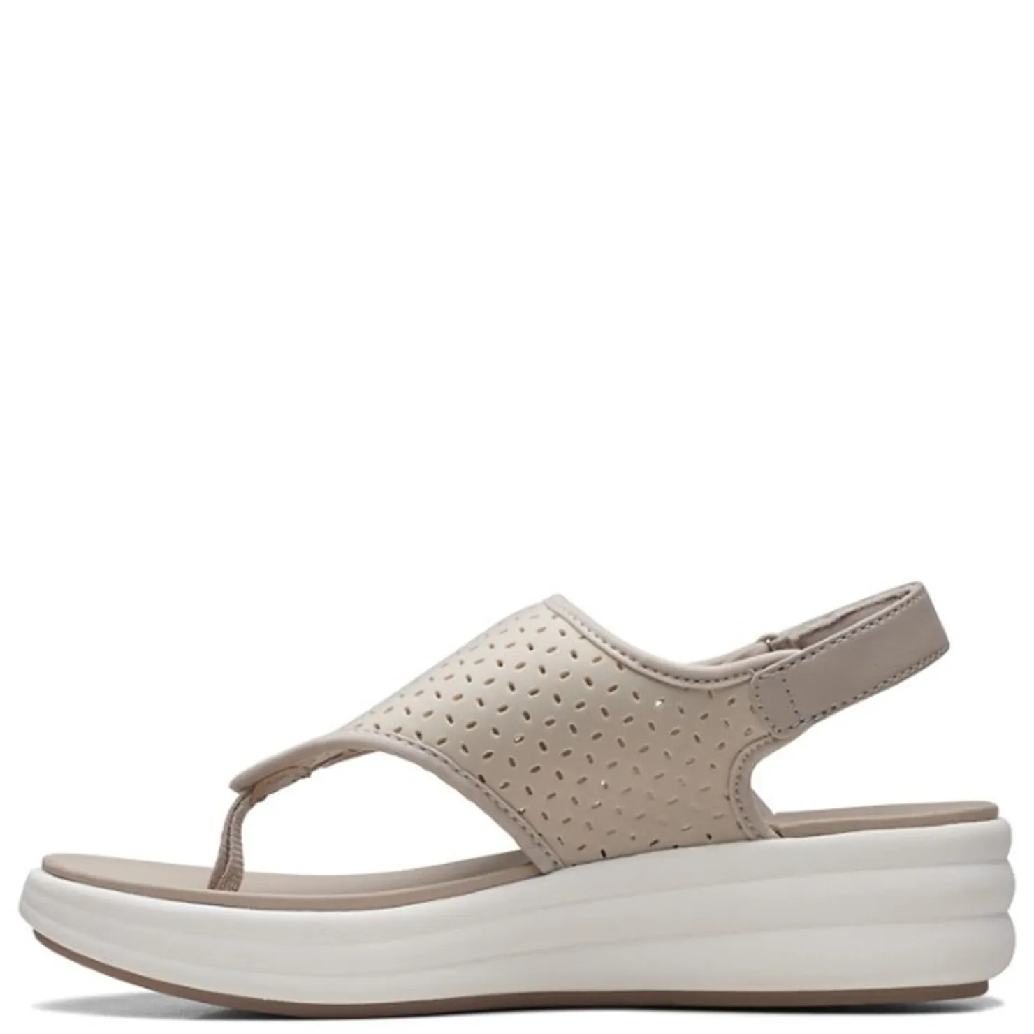 Wedges*Clarks Women's , Drift Blossom Sandal Taupe