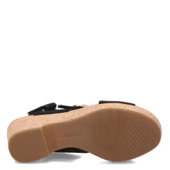 Wedges*Clarks Women's , Giselle Dove Sandal Black