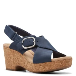 Wedges*Clarks Women's , Giselle Dove Sandal Navy