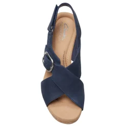 Wedges*Clarks Women's , Giselle Dove Sandal Navy
