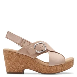 Wedges*Clarks Women's , Giselle Dove al Sand