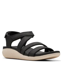 Wedges*Clarks Women's , Glide Hi Ella Sandal Black