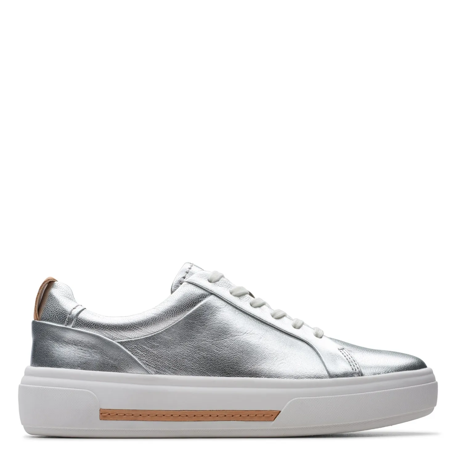 Fashion & Street*Clarks Women's , Hollyhock Walk Sneaker Silver Leather