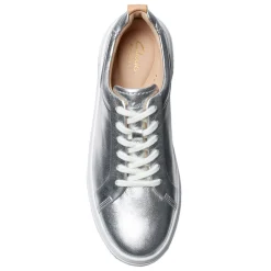 Fashion & Street*Clarks Women's , Hollyhock Walk Sneaker Silver Leather