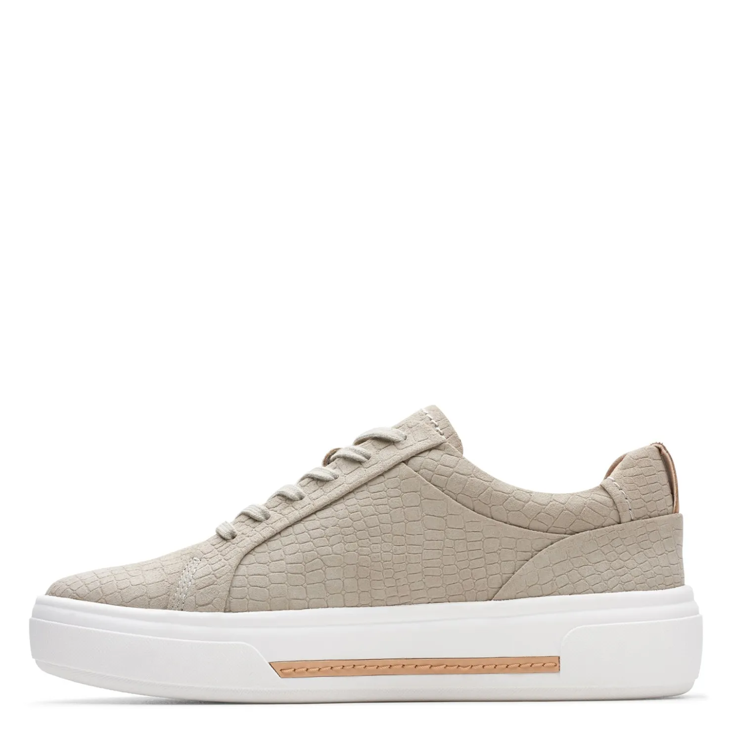 Fashion & Street*Clarks Women's , Hollyhock Walk Sneaker Stone Interest Leather