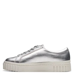 Fashion & Street*Clarks Women's , Mayhill Walk Sneaker Silver Metallic