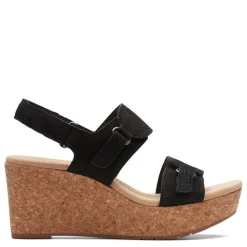 Wedges*Clarks Women's , Rose Lane Sandal Black