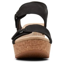 Wedges*Clarks Women's , Rose Lane Sandal Black