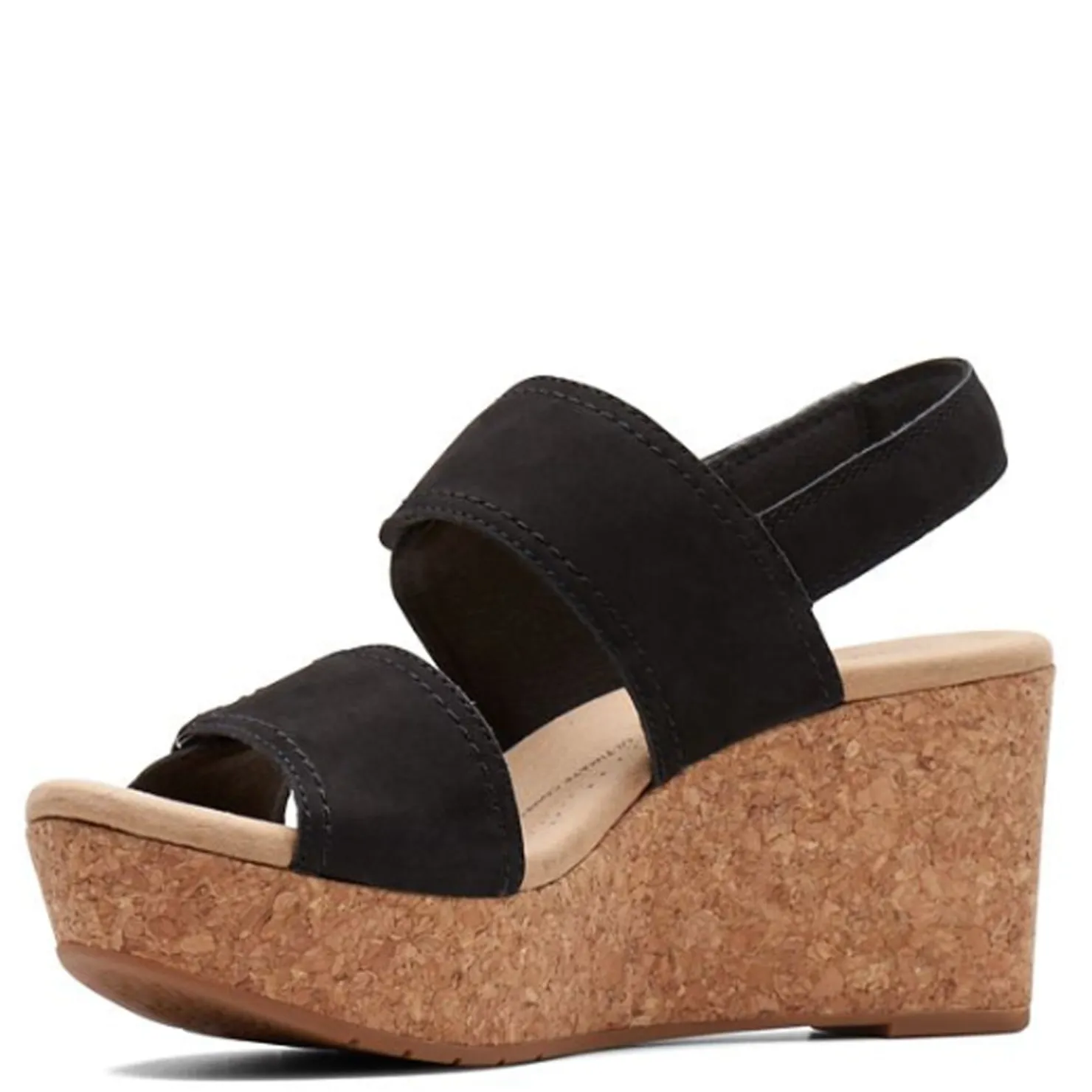 Wedges*Clarks Women's , Rose Lane Sandal Black
